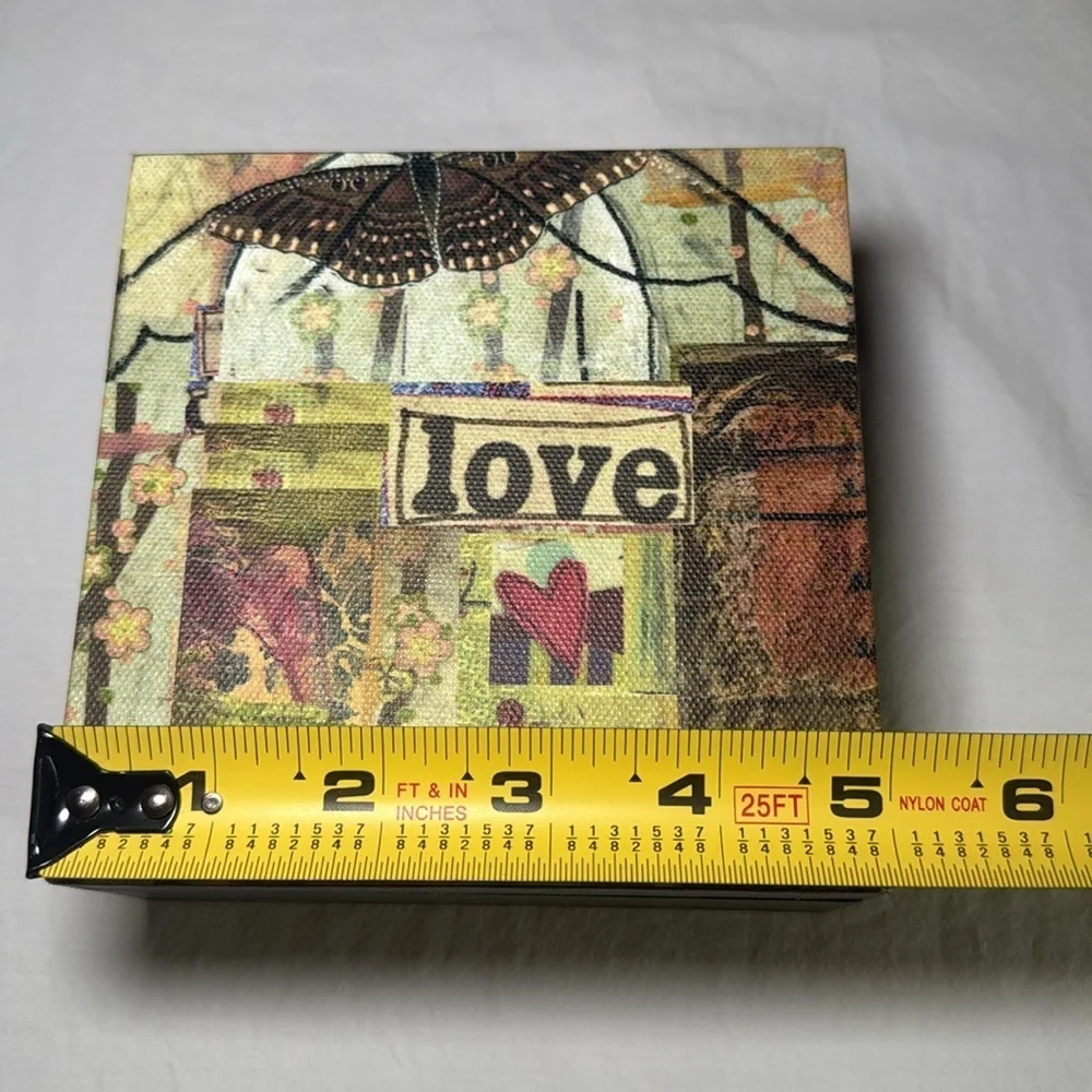 Demdaco Kelly Rae Roberts Love Square Keepsake Box Home Decor 5x5 EUC - Picture 4 of 8